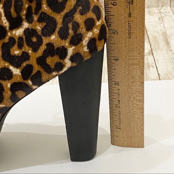 JEFFREY CAMPBELL Lita Fur Leopard Platform Boots Size 6 - Picture 5 of 16